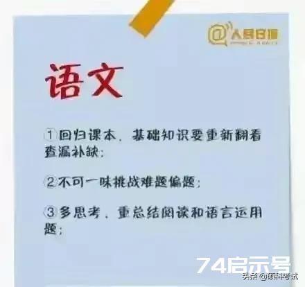 人民日报公布了中小学9个学科的学习方法法...