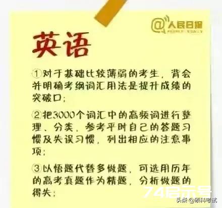 人民日报公布了中小学9个学科的学习方法法...