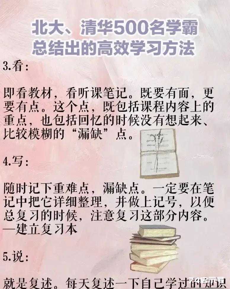 北大清华500名学霸总结的高效学习方法太实用了！它让孩子提高学习效率，不再为效率低、学不好、学不精而...