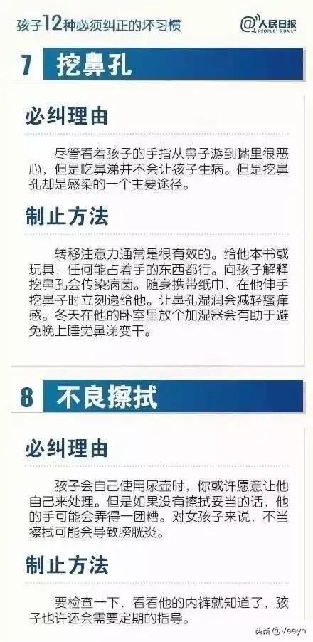 惯子如杀子，这些坏习惯，越早改正越好！12个坏习惯和改正方法，太实用了，幼儿园和小...