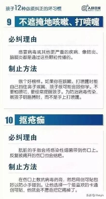 惯子如杀子，这些坏习惯，越早改正越好！12个坏习惯和改正方法，太实用了，幼儿园和小...