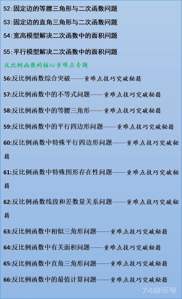 所有学霸之间的“小秘密”，精准剖析整个中考116个核心解题思路