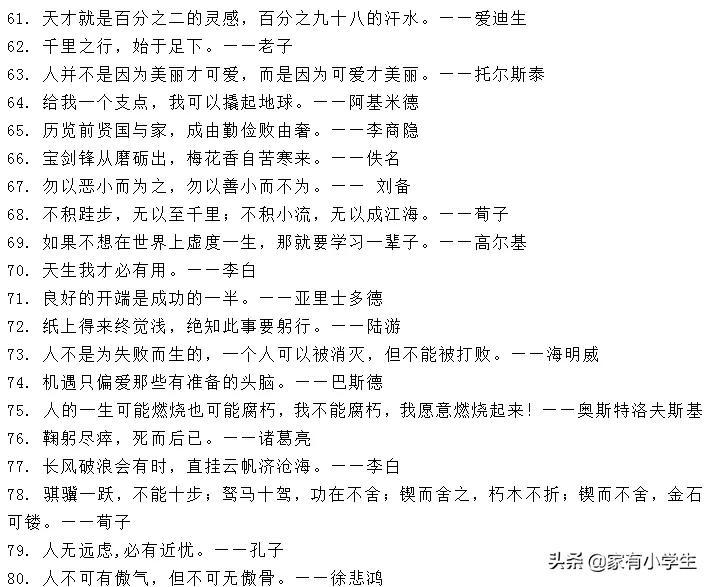 【这100句名人名言句句精华，快给孩子收...