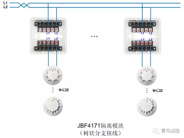 青鸟消防官方推荐消防模块接线图