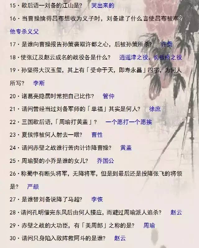 《四大名著》知识点大汇总，老师从不教，考试却总考，建议打印收藏