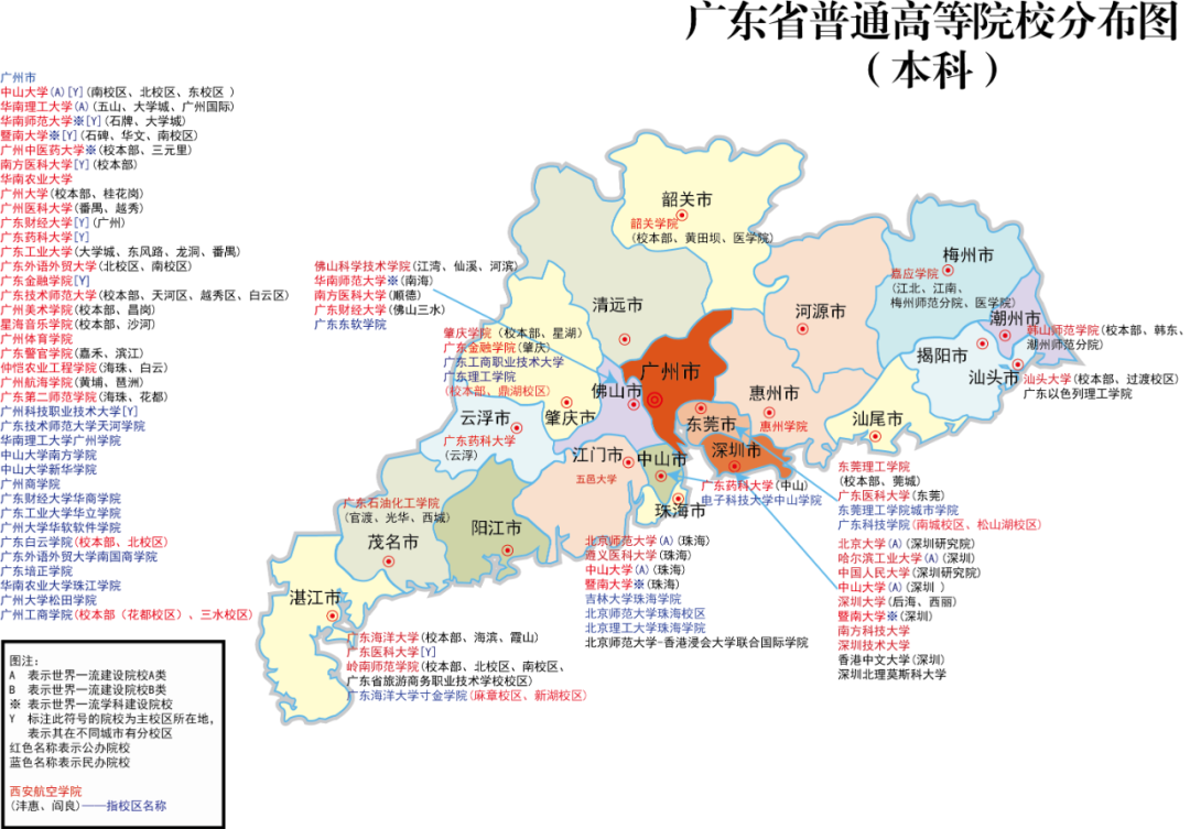 全国各省大学分布图，赶紧收藏！转发！