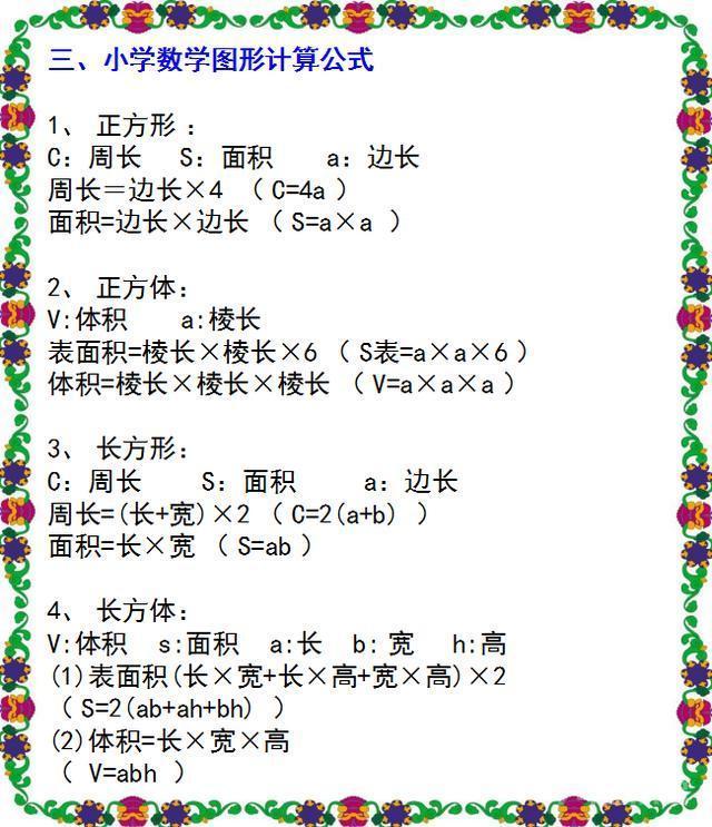 数学班主任：小学数学1~6年级的基础知识全在这里！为孩子收藏