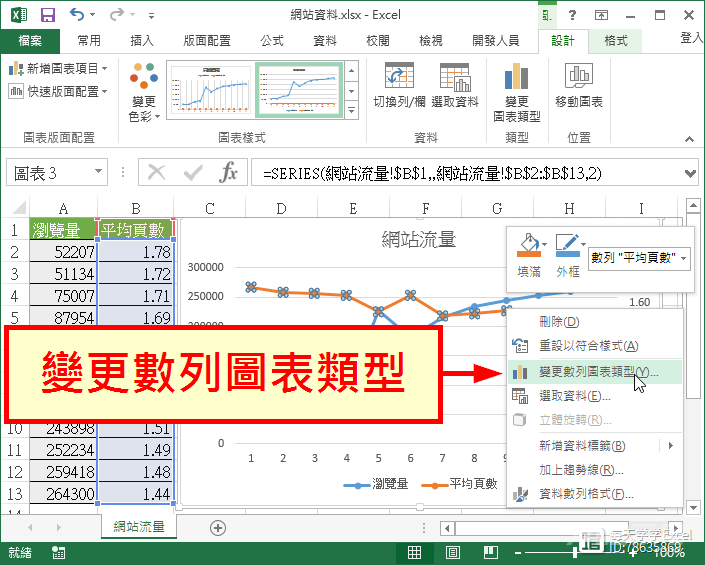 Excel技巧应用篇：Excel 同时使用两种图表类型与两个坐标轴，呈现差异极大的数值