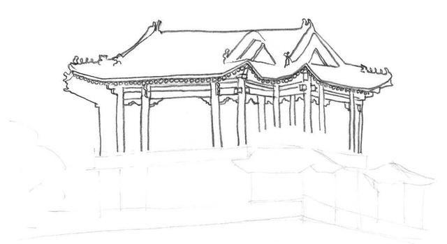 零基础风景速写教程—常见的几种房屋绘画步骤教程